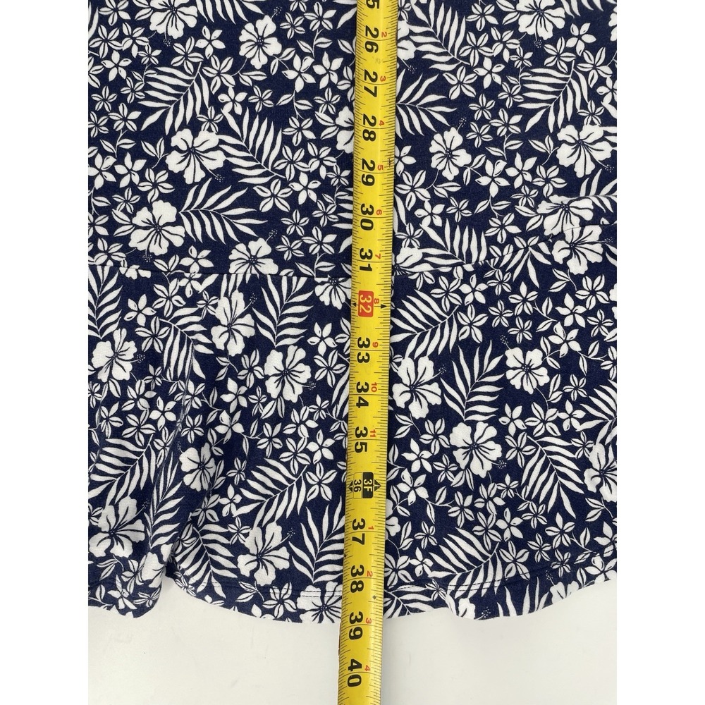 Tommy Bahama Tank Dress Women Lg  Blue Tropical Floral Sleeveless Ruffle Midi - Picture 6 of 7